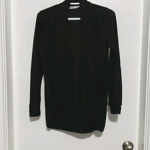Black cardigan, loose drapey fit